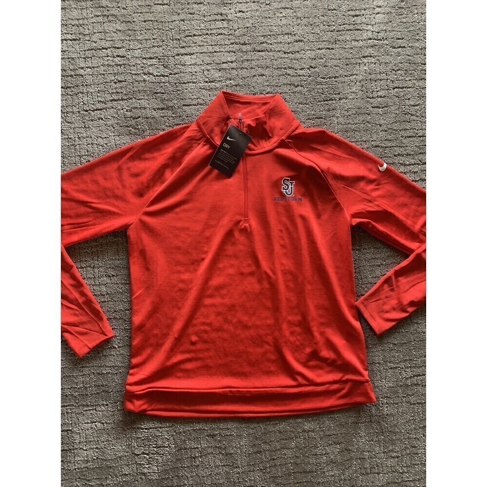 Nwt Womens Nike Dri-fit 1/4 Zip Shirt Ncaa - St. Johns Red Storm — Medium